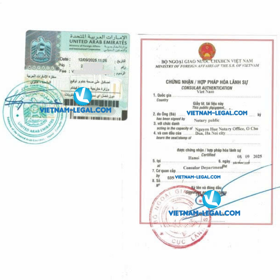 Bằng và xác nhận chuyển trường của Việt Nam dùng tại UAE 2