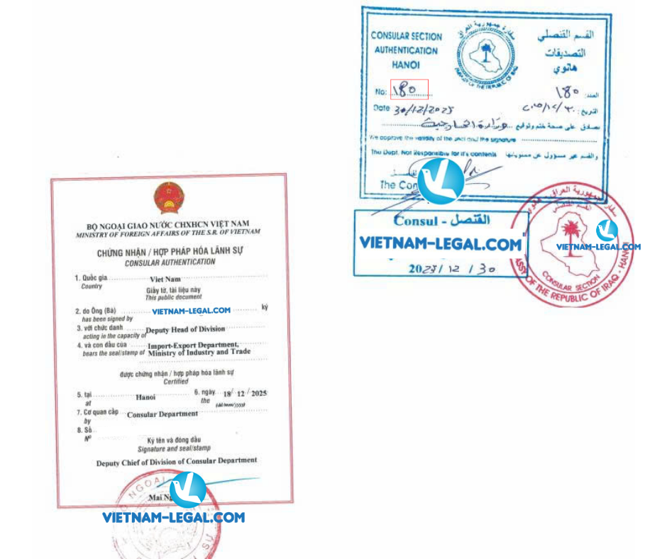 CO packing list invoice VN đi Iraq3