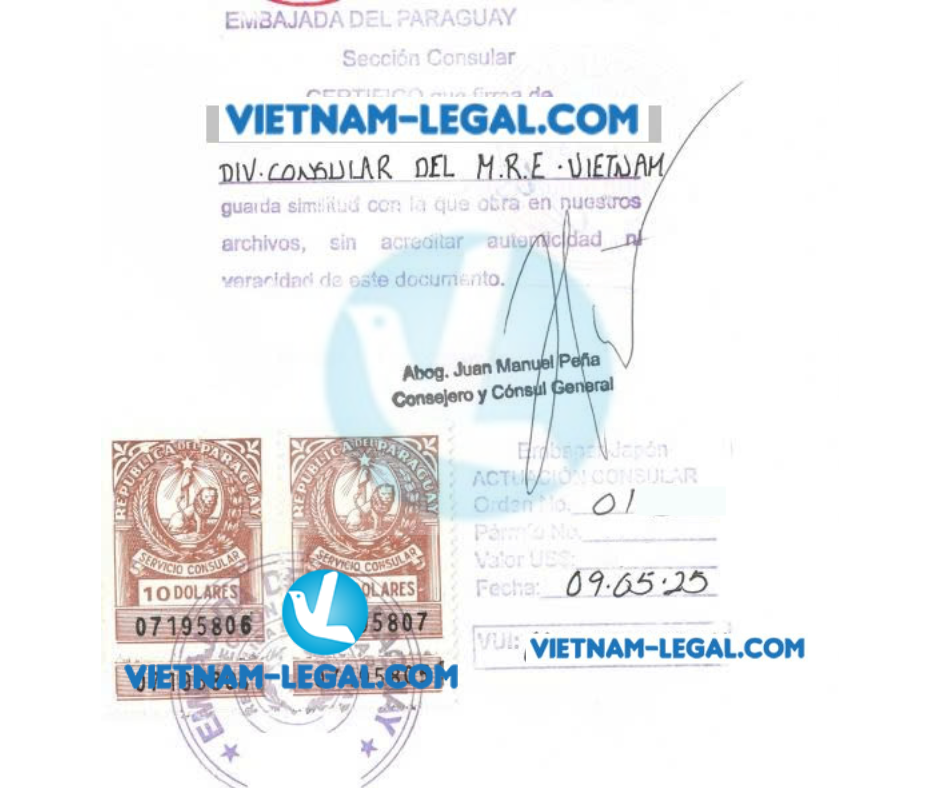 Giấy chứng nhận sản xuất Việt Nam Paraguay