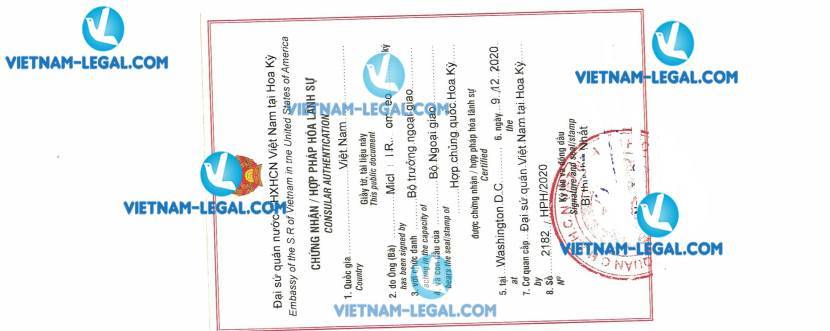 Kết Quả Chứng Chỉ Thực Phẩm và Thuốc cấp bởi FDA Mỹ Sử Dụng Tại Việt Nam ngày 09 12 2020