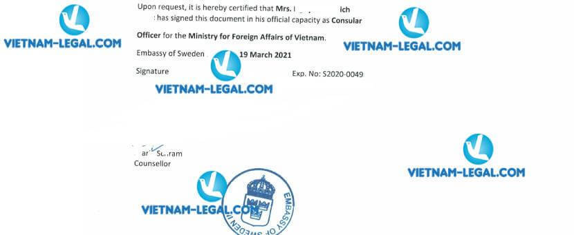 Kết Quả Chứng Nhận Lãnh Sự Giấy Chứng Nhận Độc Thân Việt Nam Sử Dụng Tại Thụy Điển Ngày 19 03 2021