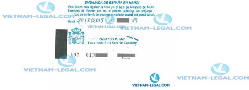 Kết Quả Chứng Nhận Lãnh Sự Giấy Khai Sinh Việt Nam Sử Dụng Tại Tây Ban Nha Tháng 8 2019