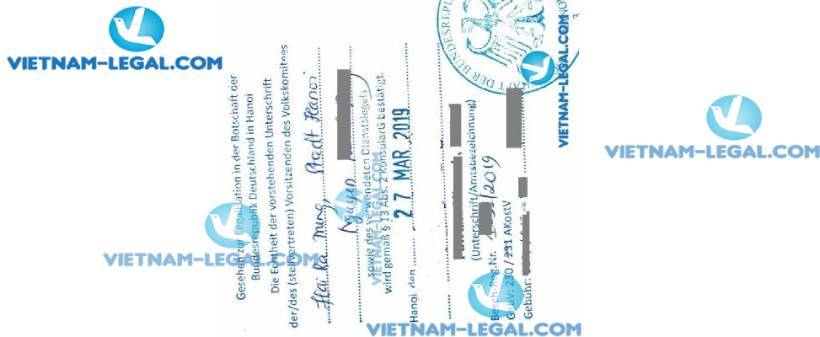 Kết Quả Chứng Nhận Lãnh Sự Giấy Khai Sinh Việt Nam Sử Dụng Tại Đức Tháng 03 2019