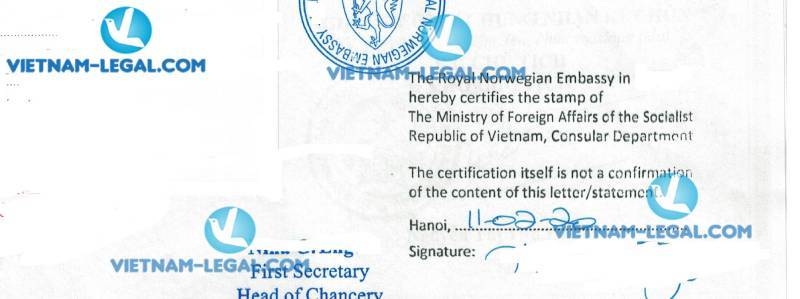 Kết Quả Chứng Nhận Lãnh Sự Giấy Kết Hôn Việt Nam Sử Dụng Tại Na uy Ngày 11 02 2020