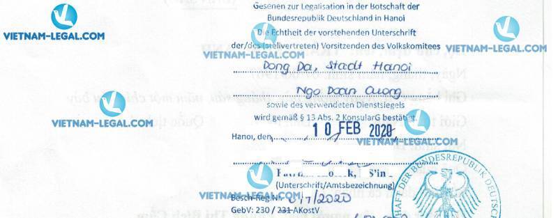 Kết Quả Chứng Nhận Lãnh Sự Giấy Kết Hôn Việt Nam Sử Dụng Tại Đức Ngày 10 02 2020