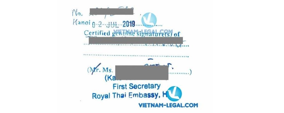 Kết Quả Chứng Nhận Lãnh Sự Giấy Tờ Việt Nam Sử Dụng Tại Thái Lan Tháng 7 2019