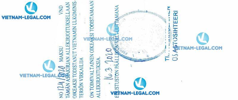 Kết Quả Chứng Nhận Lãnh Sự Giấy kết hôn Việt Nam Sử Dụng Tại Phần Lan Ngày 16 03 2020