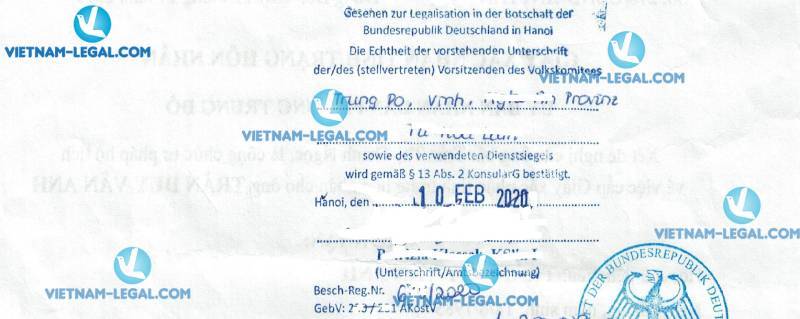 Kết Quả Chứng Nhận Lãnh Sự Trích Lục Khai Sinh Việt Nam Sử Dụng Tại Đức Ngày 10 02 2020