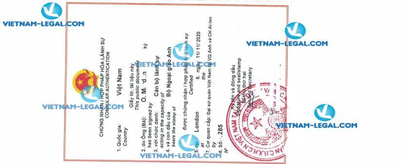 Kết Quả Hợp Pháp Hóa Bằng Thạc Sĩ từ Anh Sử Dụng Tại Việt Nam Ngày 11 11 2020
