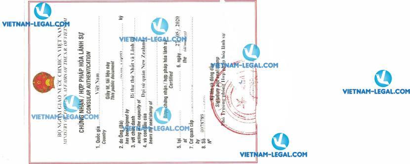 Kết Quả Hợp Pháp Hóa Lãnh Sự Chứng Chỉ Lưu Hành Tự Do CFS Niu Di Lân Sử Dụng Tại Việt Nam Ngày 27 05 2020