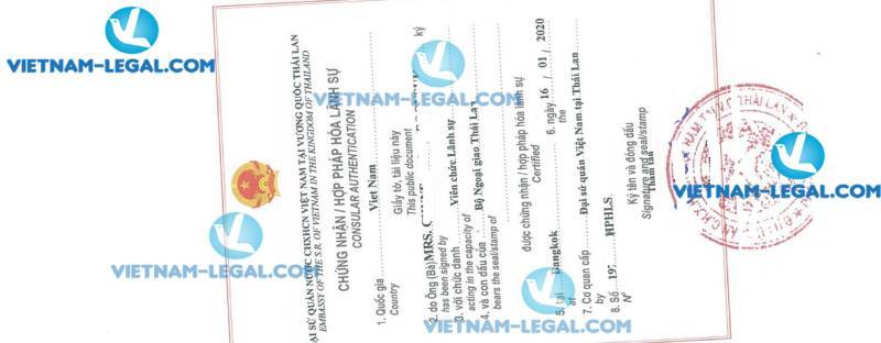 Kết Quả Hợp Pháp Hóa Lãnh Sự Giấy Khám Bệnh Thái Lan Sử Dụng Tại Việt Nam Ngày 16 01 2020