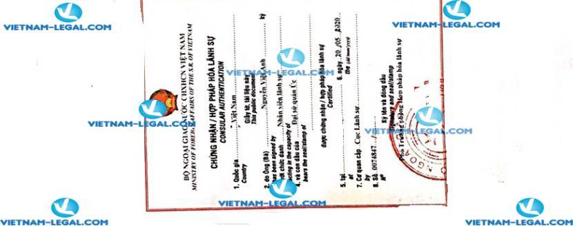 Kết Quả Hợp Pháp Hóa Lãnh Sự Lịch Sử Công Ty của Úc Sử Dụng Tại Việt Nam Ngày 20 05 2020