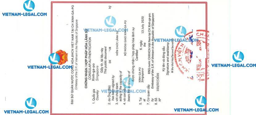 Kết Quả Hợp Pháp Hóa Lãnh Sự Thư Ủy Quyền Công Ty Singapore Sử Dụng Tại Việt Nam Ngày 13 07 2020
