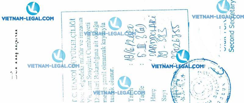 Kết quả Chứng nhận lãnh sự Giấy đăng ký kinh doanh công ty Việt Nam sử dụng tại Thổ Nhĩ Kỳ ngày 19 06 2020