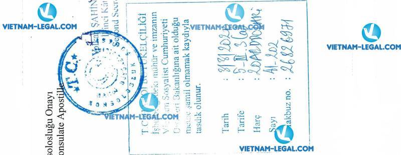 Kết quả Chứng nhận lãnh sự mẫu đăng ký xuất khẩu tại Việt Nam sử dụng tại Thổ Nhĩ Kỳ ngày 03 03 2020