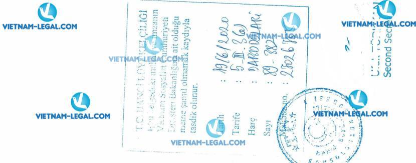 Kết quả Chứng nhận lãnh sự mẫu đăng ký xuất khẩu tại Việt Nam sử dụng tại Thổ Nhĩ Kỳ ngày 19 06 2020