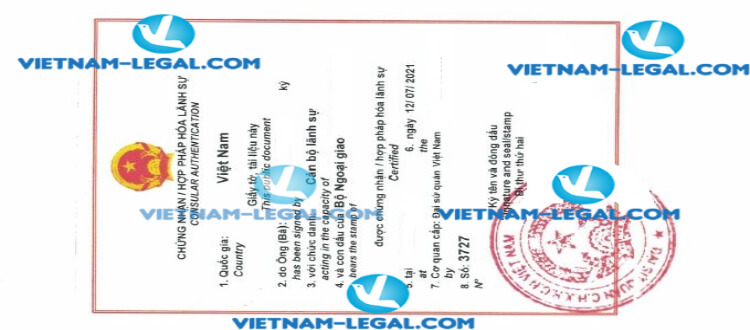 Kết quả Chứng nhận đương nhiệm cấp tại BVI sử dụng tại Việt Nam ngày 12 07 2021