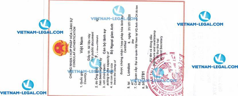 Kết quả Thư thông báo của công ty Anh sử dụng tại Việt Nam ngày 31 07 2020