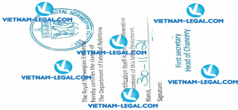 Kết quả chứng nhận lãnh sự Hộ khẩu cấp tại Việt Nam sử dụng tại Na Uy ngày 30 11 2021