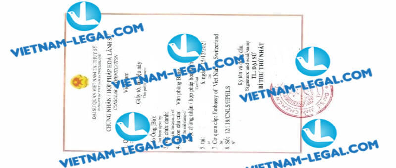 Kết quả hợp pháp hóa Công văn cấp tại Thụy Sỹ sử dụng tại Việt Nam ngày 15 12 2021