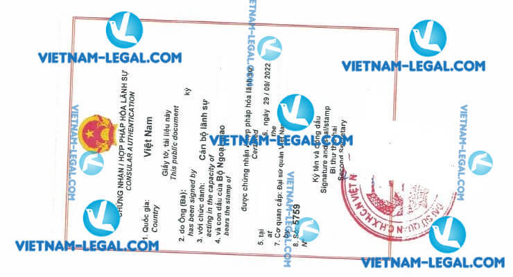 Kết quả hợp pháp hóa Giấy tờ Công ty từ Ireland sử dụng tại Việt Nam ngày 29 9 2022