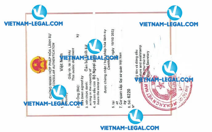 Kết quả hợp pháp hóa Giấy xác nhận thành tích Học tập cấp từ UK sử dụng tại Việt Nam ngày 19 10 2022
