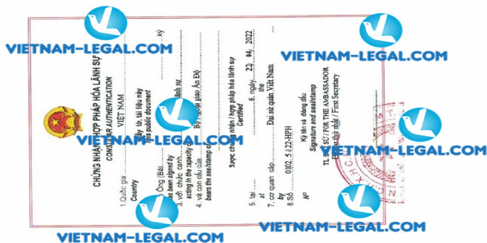 Kết quả hợp pháp hóa Hộ khẩu Ấn Độ sử dụng tại Việt Nam ngày 22 04 2022