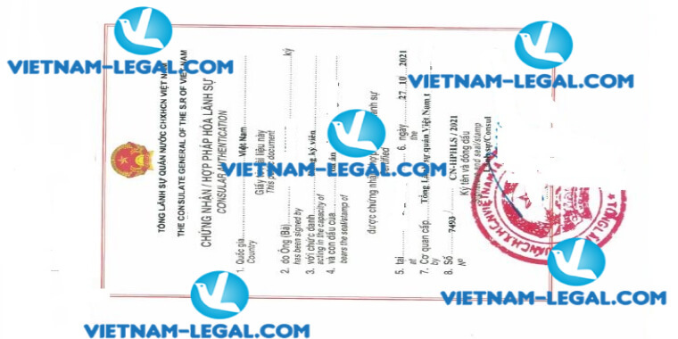 Kết quả hợp pháp hóa Xác nhận công việc cấp tại Trung Quốc sử dụng tại Việt Nam ngày 27 10 2021