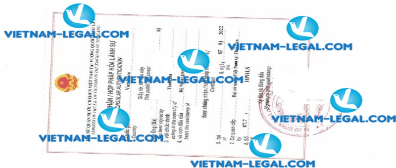 Kết quả hợp pháp hóa Xác nhận kinh nghiệm Thái Lan sử dụng tại Việt Nam ngày 07 01 2022