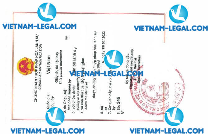 Kết quả hợp pháp hóa Xác nhận kinh nghiệm cấp tại Xây sen sử dụng tại Việt Nam ngày 13 1 2023