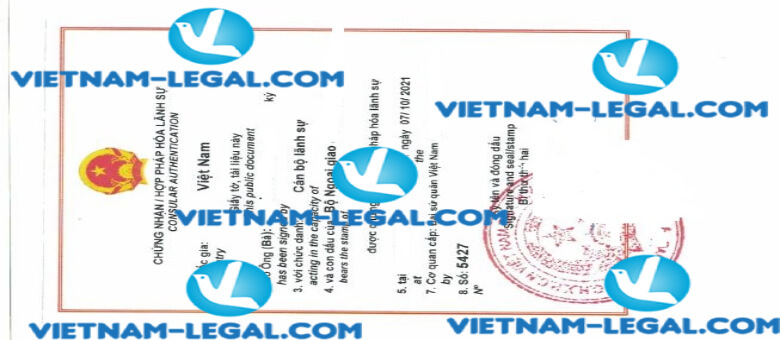 Kết quả hợp pháp hóa chứng chỉ C1 cấp tại Vương Quốc Anh sử dụng tại Việt Nam ngày 7 10 2021