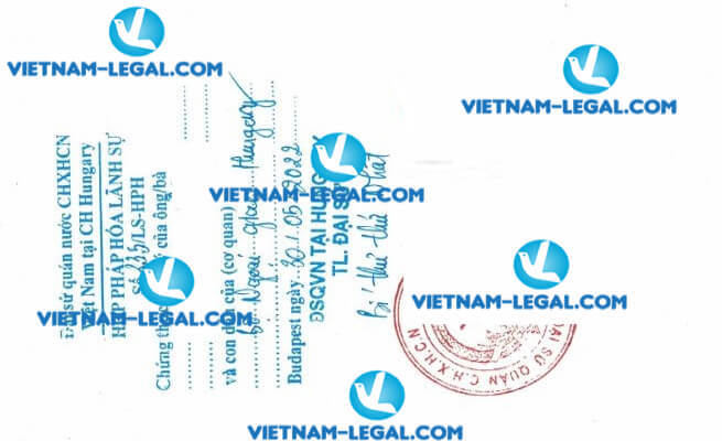 Kết quả hợp pháp hóa giấy tờ Công ty cấp tại Hungary sử dụng tại Việt Nam ngày 30 5 2022