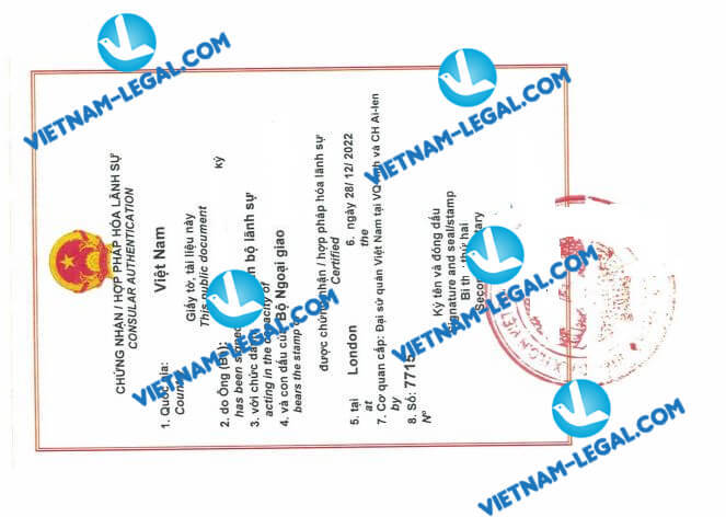 Kết quả hợp pháp hóa lãnh sự Bằng UK sử dụng tại Việt Nam ngày 28 12 2022