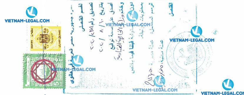Kết quả hợp pháp hóa lãnh sự Giấy chứng nhận Xuất Xứ Việt Nam sử dụng tại Ai cập ngày 07 08 2020