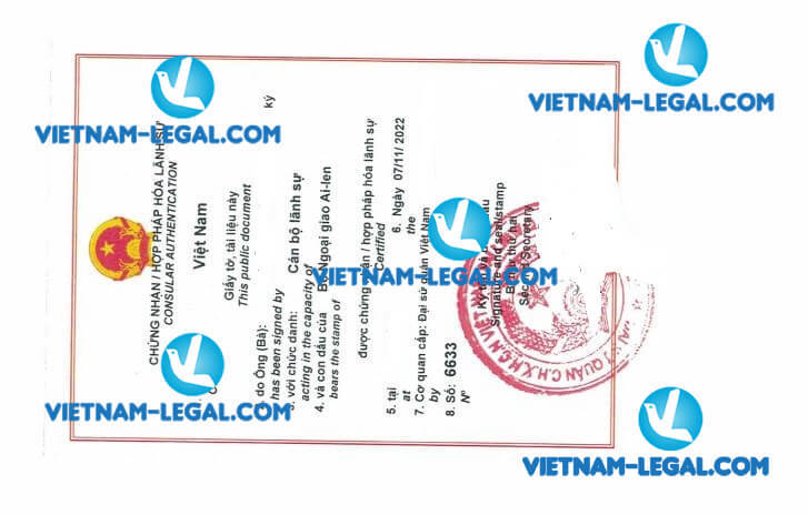Kết quả hợp pháp hóa lãnh sự Giấy xác nhận nộp thuế Ireland sử dụng tại Việt Nam ngày 07 11 2022