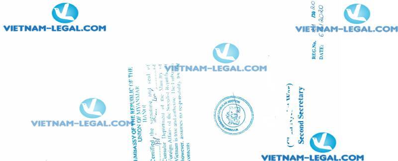 Kết quả hợp pháp hóa lãnh sự Thư ủy quyền công ty Việt Nam sử dụng ở Mi an ma ngày 06 03 2020