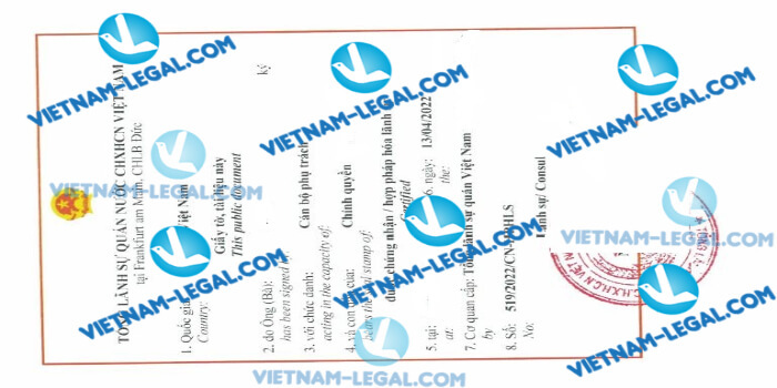 Kết quả hợp pháp hóa xác nhận cư trú Đức sử dụng tại Việt Nam ngày 13 4 2022