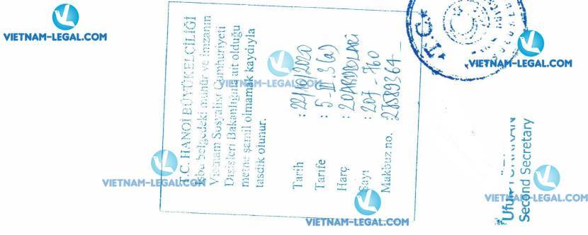 Kết quả mẫu đăng ký xuất khẩu tại Việt Nam sử dụng tại Thổ Nhĩ Kỳ ngày 22 10 2020