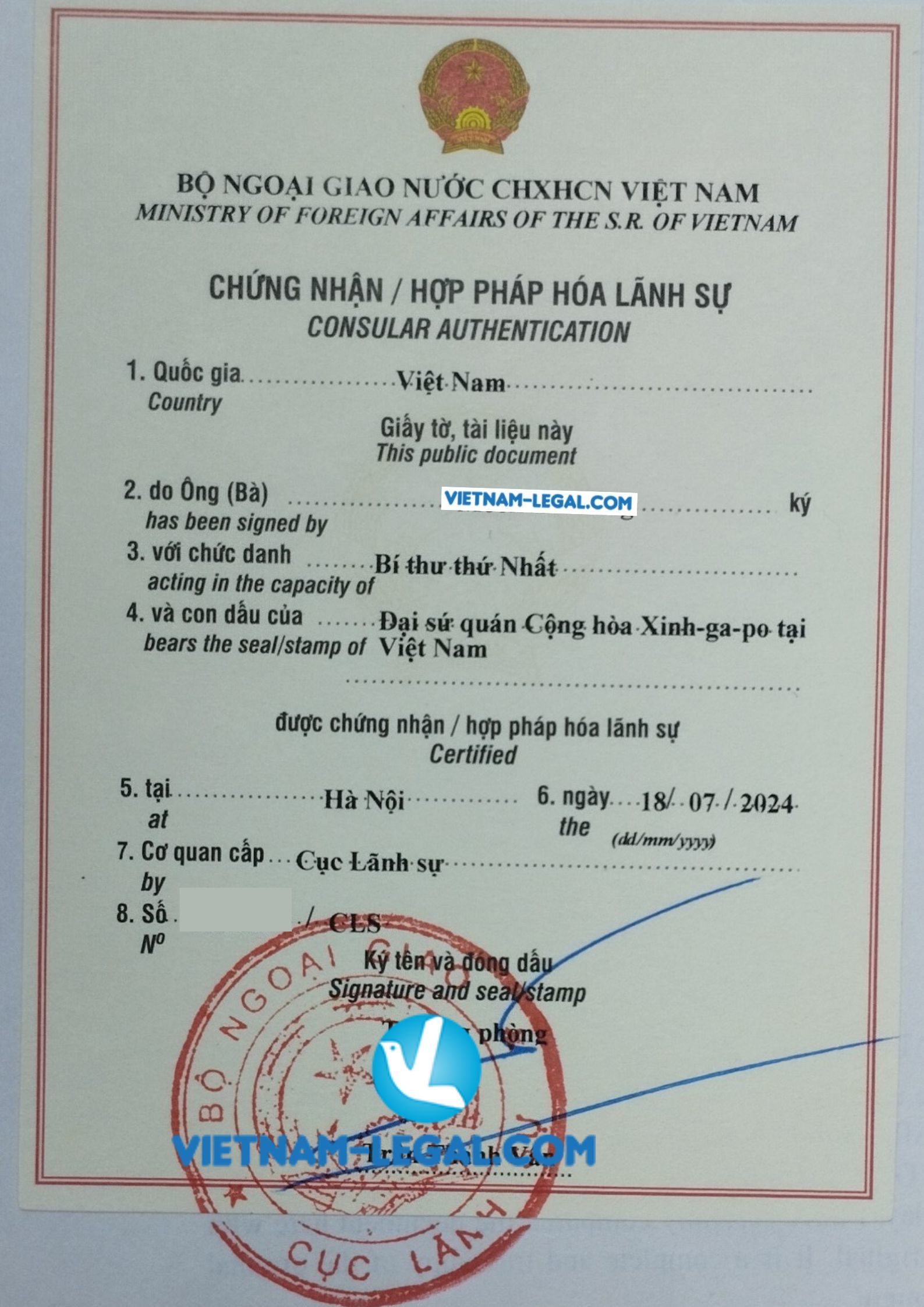 Sing đăng kí KD về Vn
