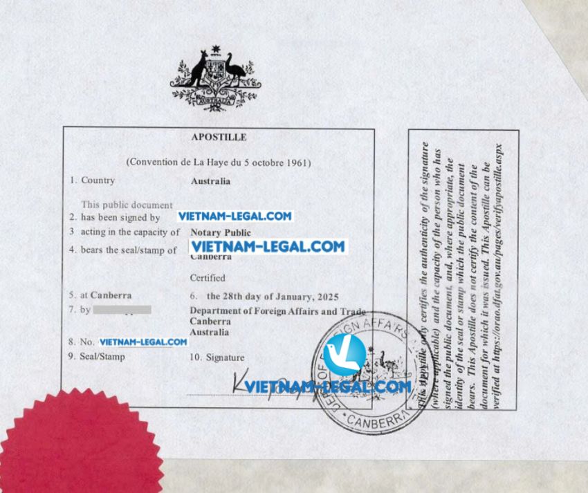 Apostille Bằng Úc dùng tại Hàn