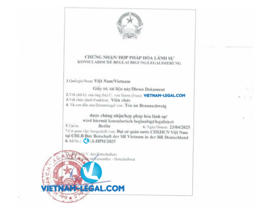 Giấy li hôn Đức VN