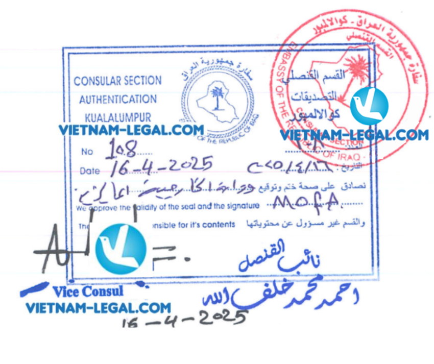 HPH thư ủy quyền VN đi Iraq