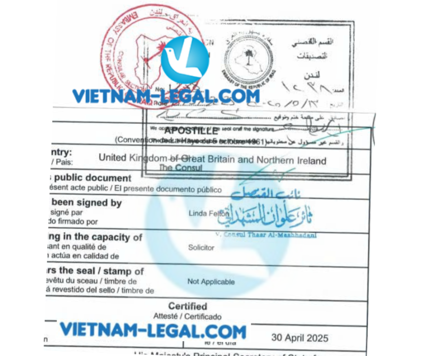 ISO certificate UK dùng tại IRAQ