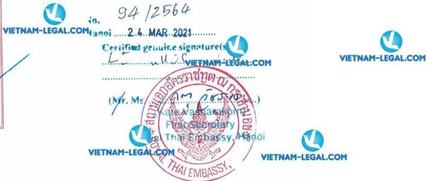 Kết Quả Chứng Nhận Lãnh Sự Chứng Nhận Đăng Ký Sản Phẩm Việt Nam Sử Dụng Tại Thái Lan Ngày 24 03 2021