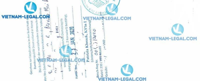 Kết Quả Chứng Nhận Lãnh Sự Giấy Khai Sinh Việt Nam Sử Dụng Tại Đức Ngày 21 01 2020