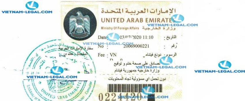 Kết Quả Chứng Nhận Lãnh Sự Giấy Xác Nhận Của Trường Học Sử Dụng Tại UAE A rập Thống Nhất ngày 03 07 2020