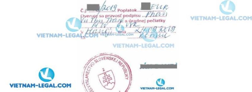 Kết Quả Chứng Nhận Lãnh Sự Lý Lịch Tư Pháp Việt Nam Sử Dụng Tại Slovakia tháng 9 2019