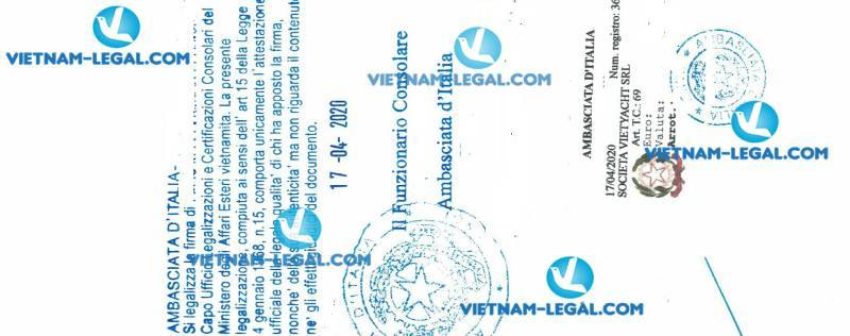 Kết Quả Chứng Nhận Lãnh Sự Quyết Đinh Góp Vốn Của Công Ty Việt Nam Sử Dụng Tại I ta li a Ý Ngày 17 04 2020