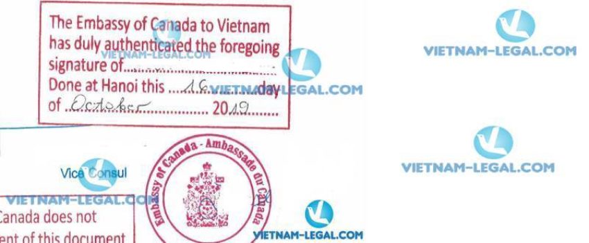 Kết Quả Chứng Nhận Lãnh Sự Trích Lục Cải Chính Hộ Tịch Việt Nam Sử Dụng Tại Canada Tháng 10 2019