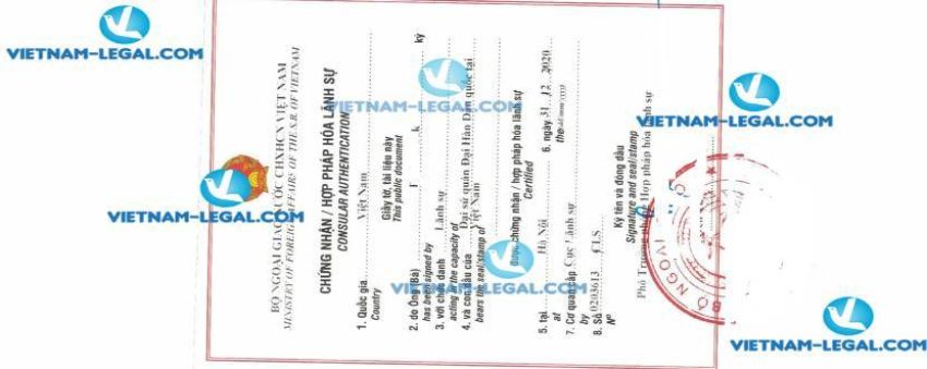 Kết Quả Giấy Sơ Yếu Lí Lịch Từ Hàn Quốc Sử Dụng Tại Việt Nam Ngày 31 12 2020